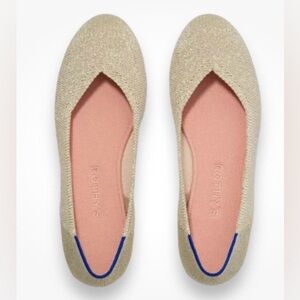 Rothy's The Flat Light Metallic Gold New Without Box Size US 6.5 UK 4